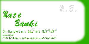 mate banki business card